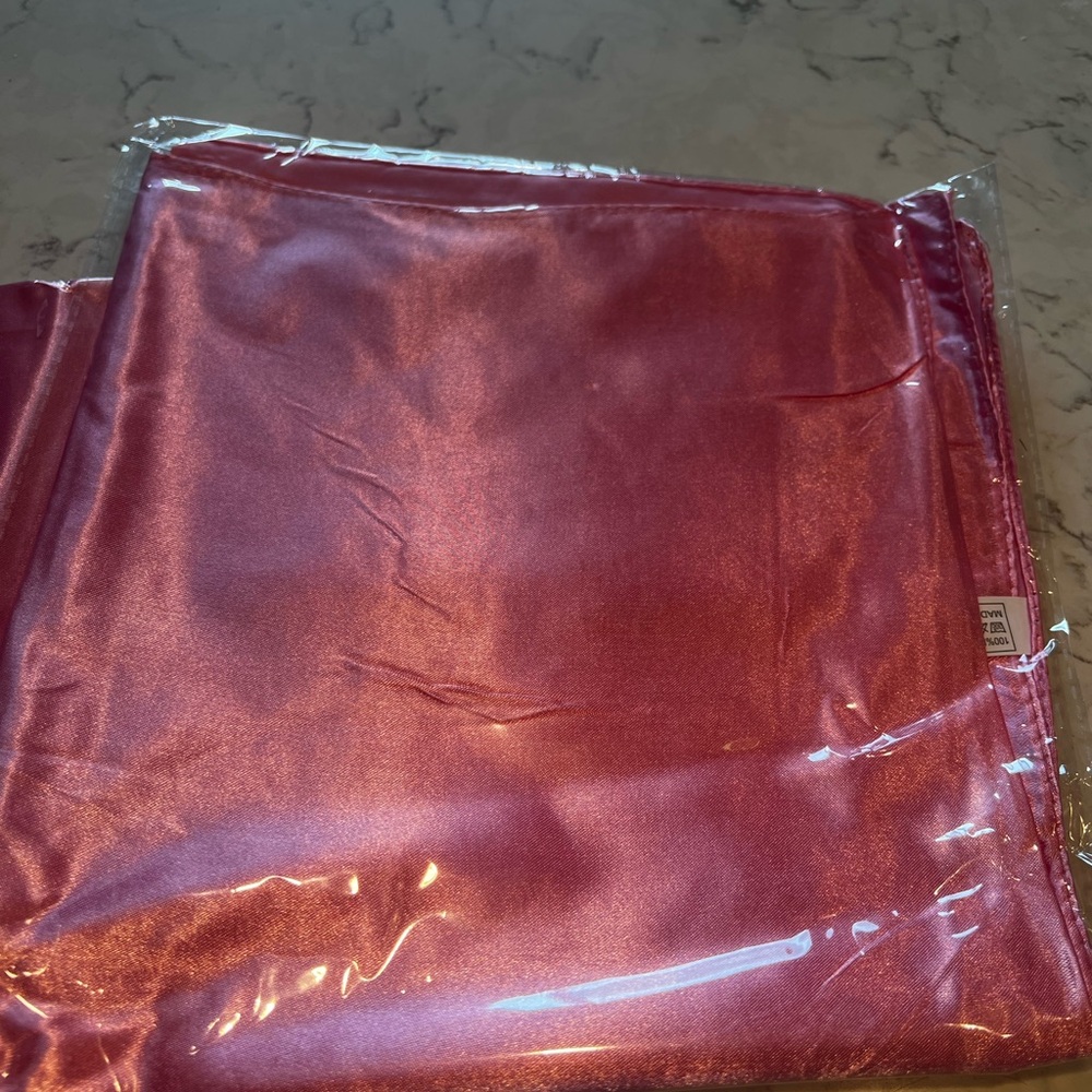 Luminous Satin Scarf Wrap in Shimmering Rose / Burgundy